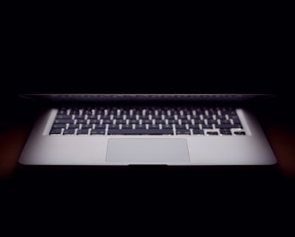 slightly opened MacBook Air
