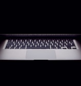 slightly opened MacBook Air