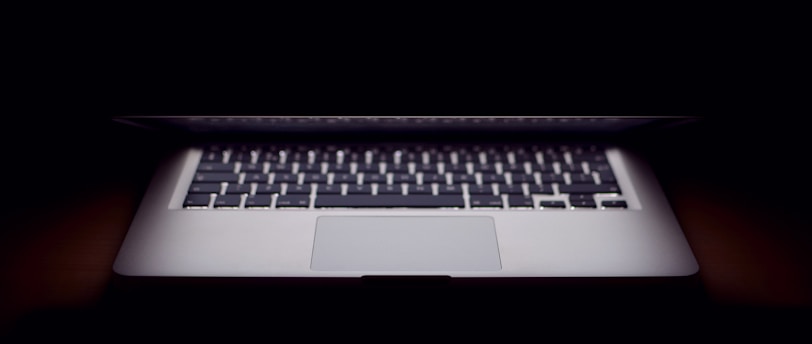 slightly opened MacBook Air