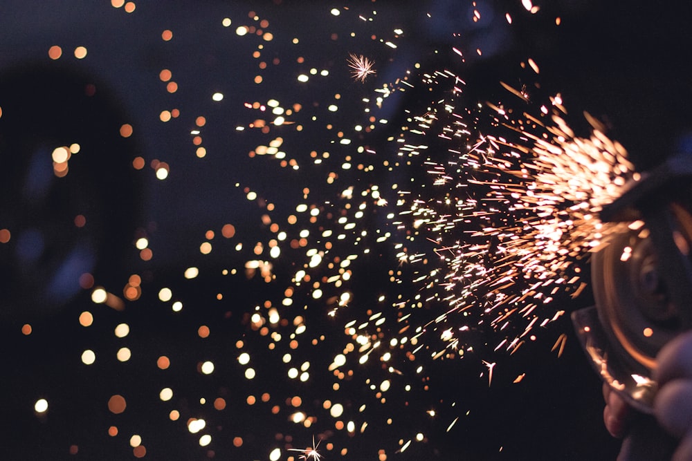 time-lapse photography of person grinding during nighttime