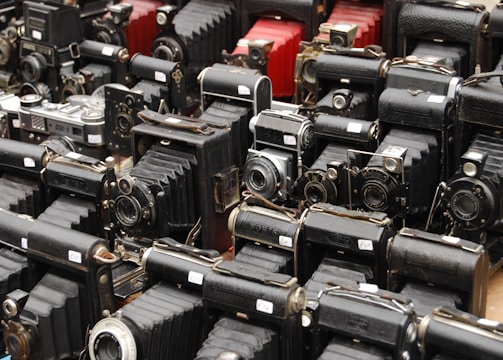 vintage black cameras
