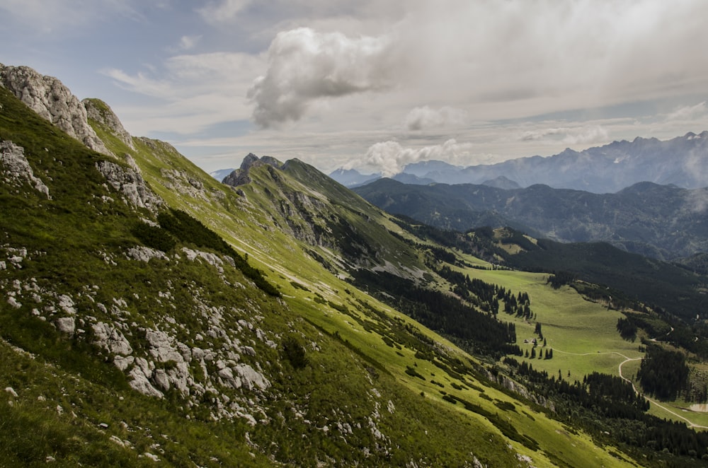 mountain under nimbus clouds