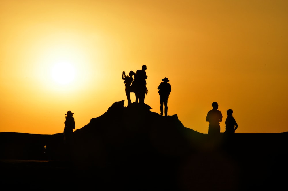 silhouette of people