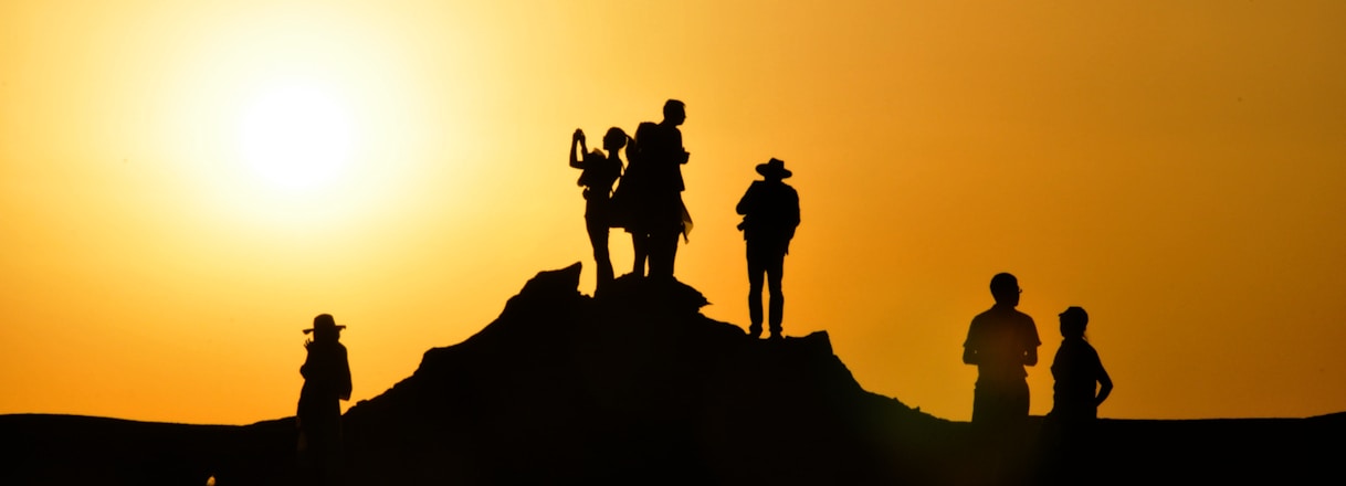 silhouette of people