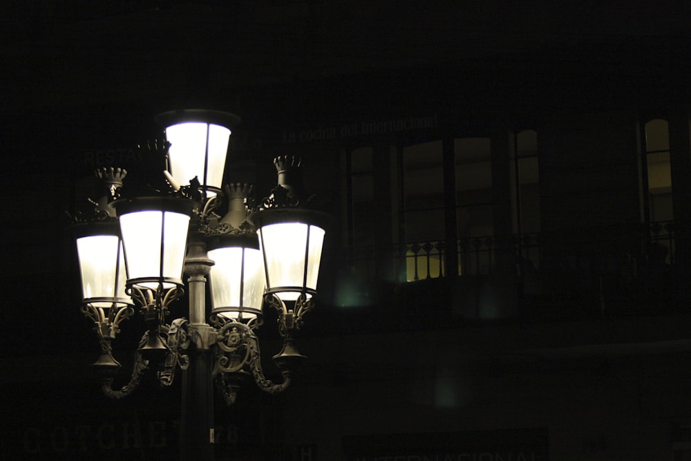 gray street light post