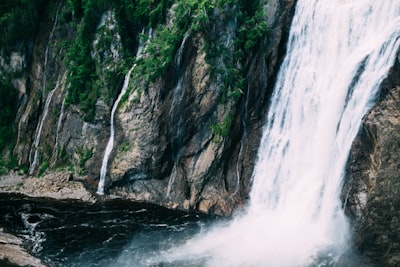 waterfall on rock mountain