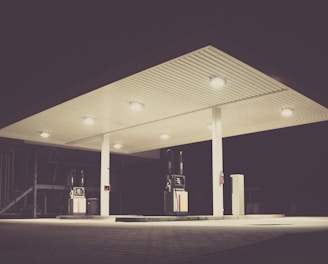 gasoline station during night time