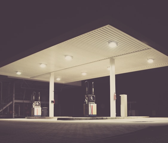 gasoline station during night time