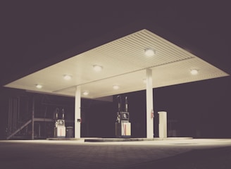 gasoline station during night time