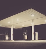 gasoline station during night time