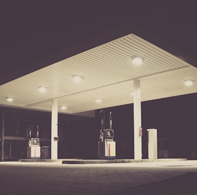 gasoline station during night time