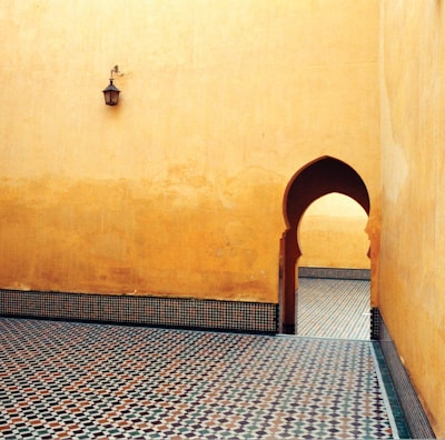 yellow concrete wall