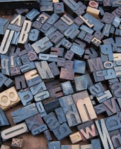 letter wood stamp lot