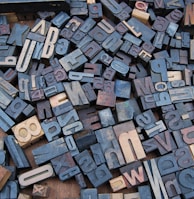 letter wood stamp lot