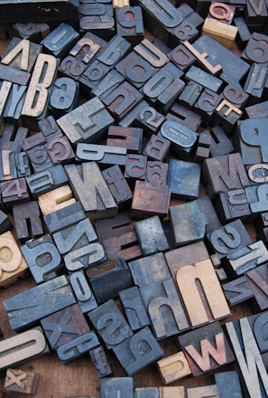 letter wood stamp lot