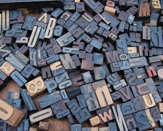 letter wood stamp lot
