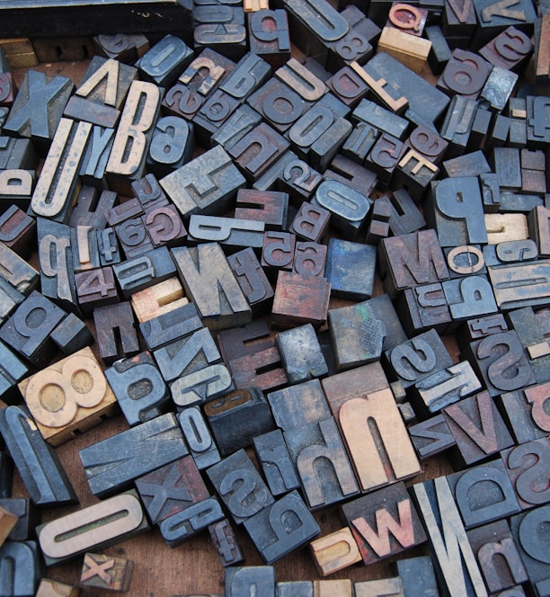 letter wood stamp lot