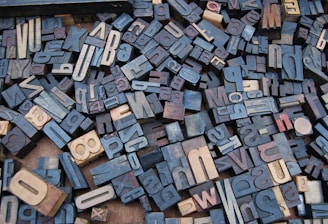 letter wood stamp lot