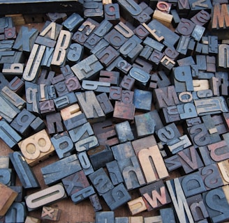 letter wood stamp lot