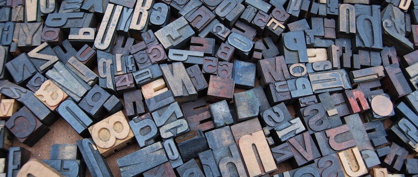 letter wood stamp lot