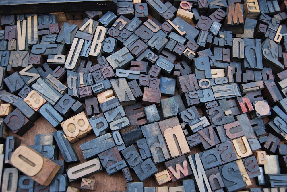 lotto di francobolli in legno per lettere