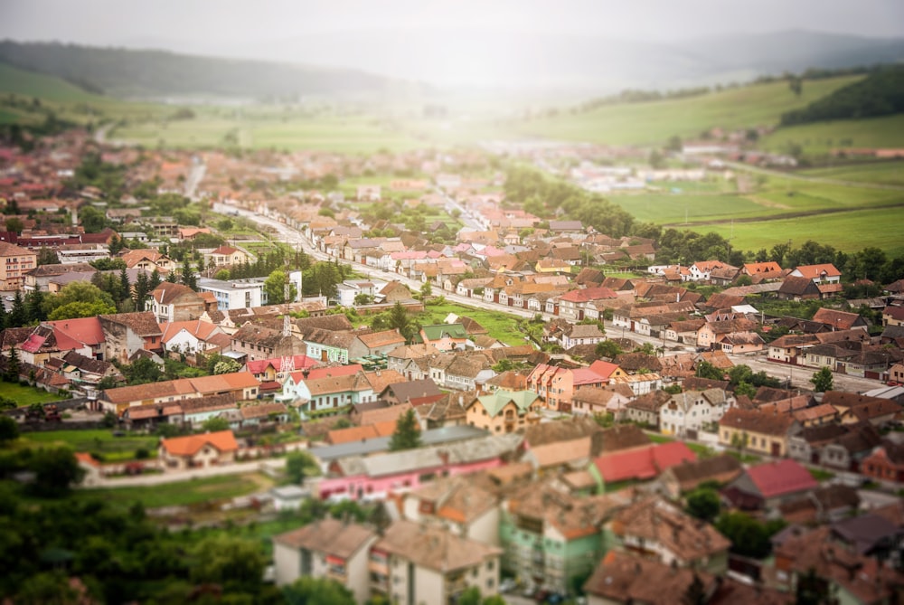 red and white houses under white sky at daytime