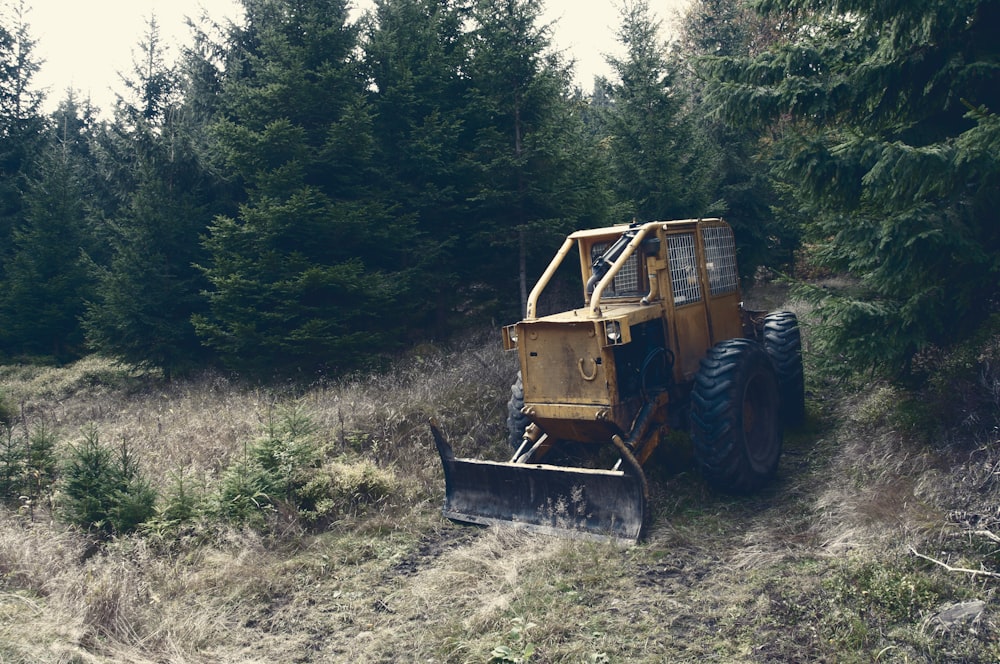 front loader on green grass