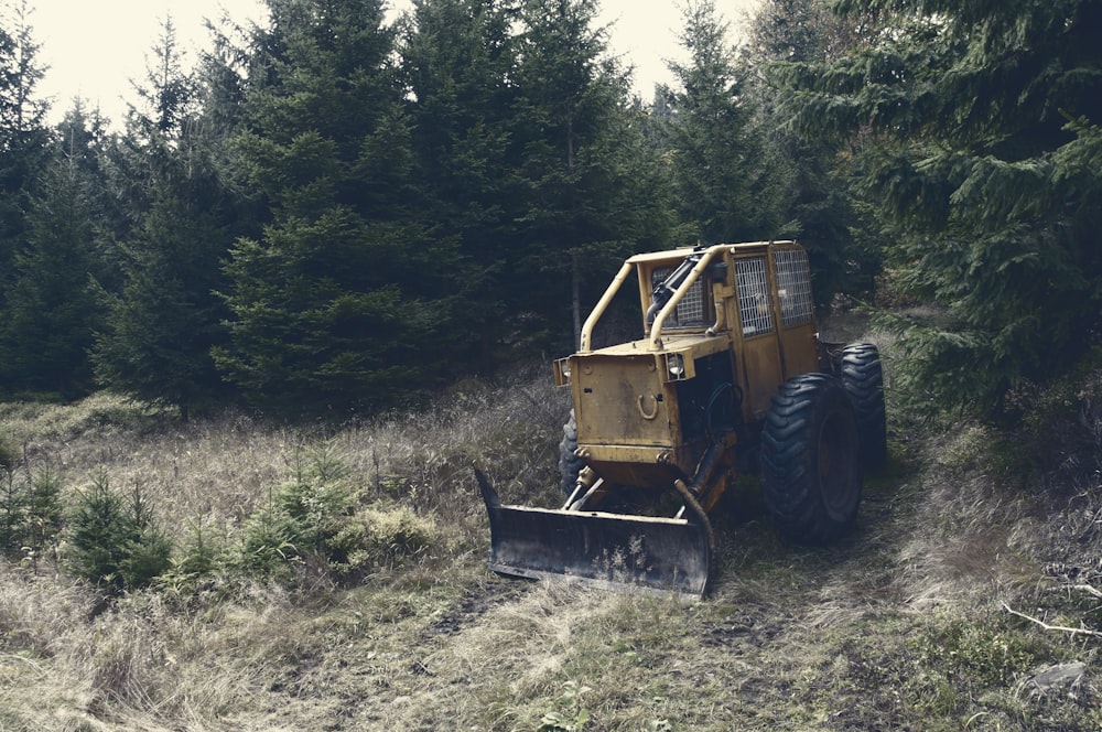 front loader on green grass