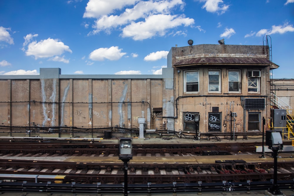 landscape photo of train station in front of railway