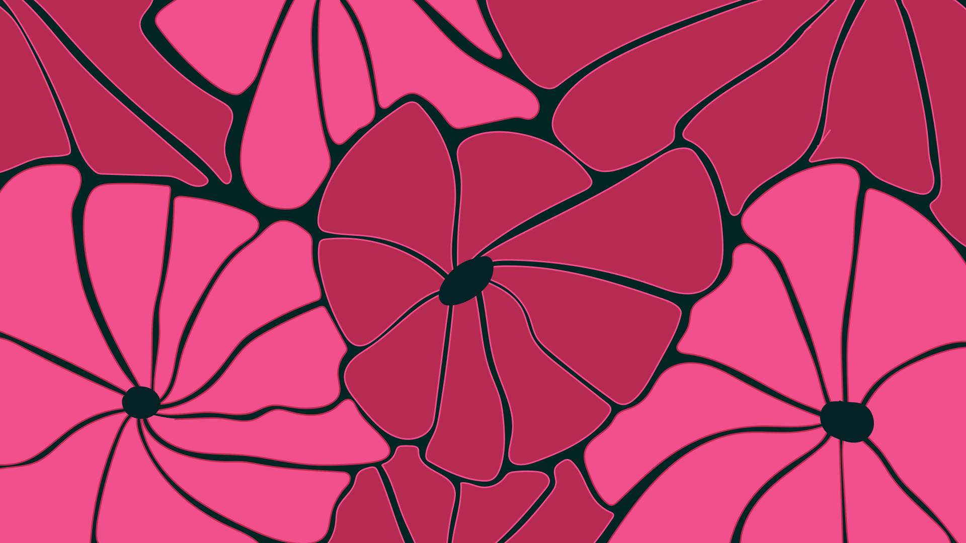 ピンクの背景にピンクの花束が描かれている