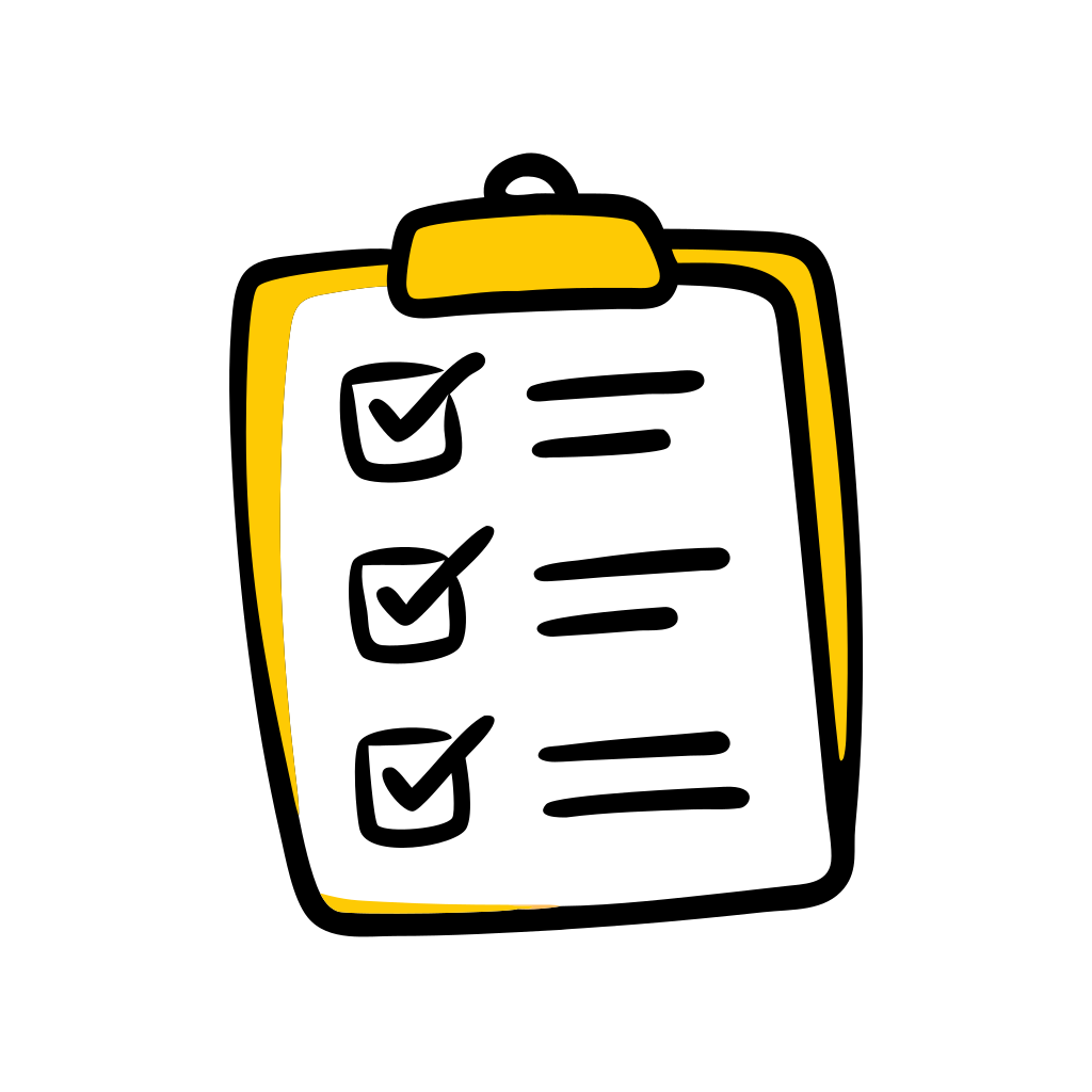 A clipboard with a checklist on it