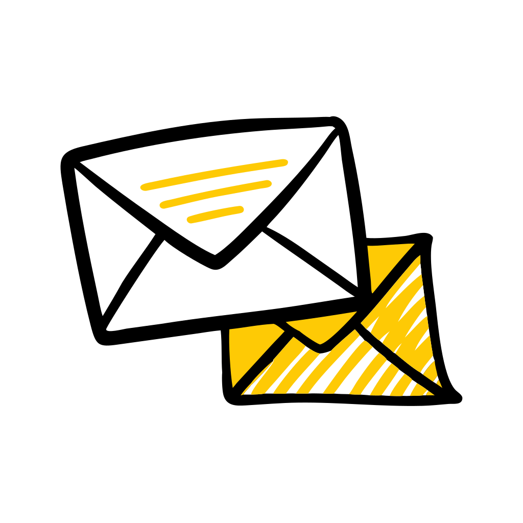 A yellow envelope and a white envelope