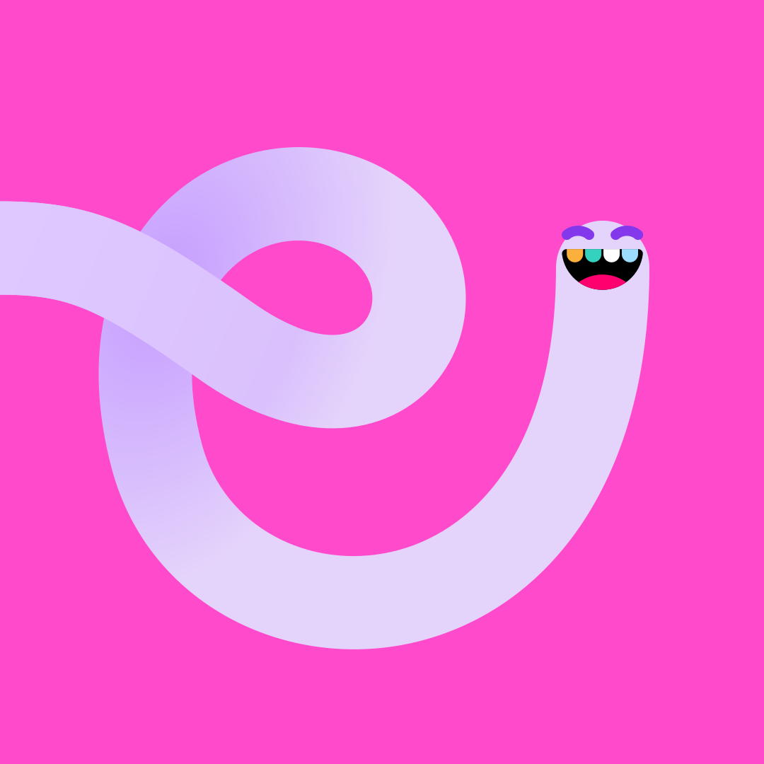 A pink background with a smiley face on it