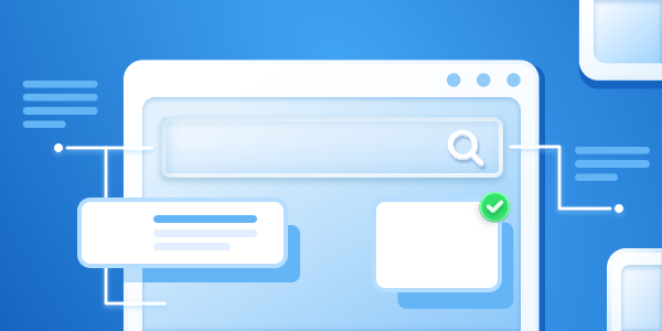 A tablet with a magnifying glass on top of it