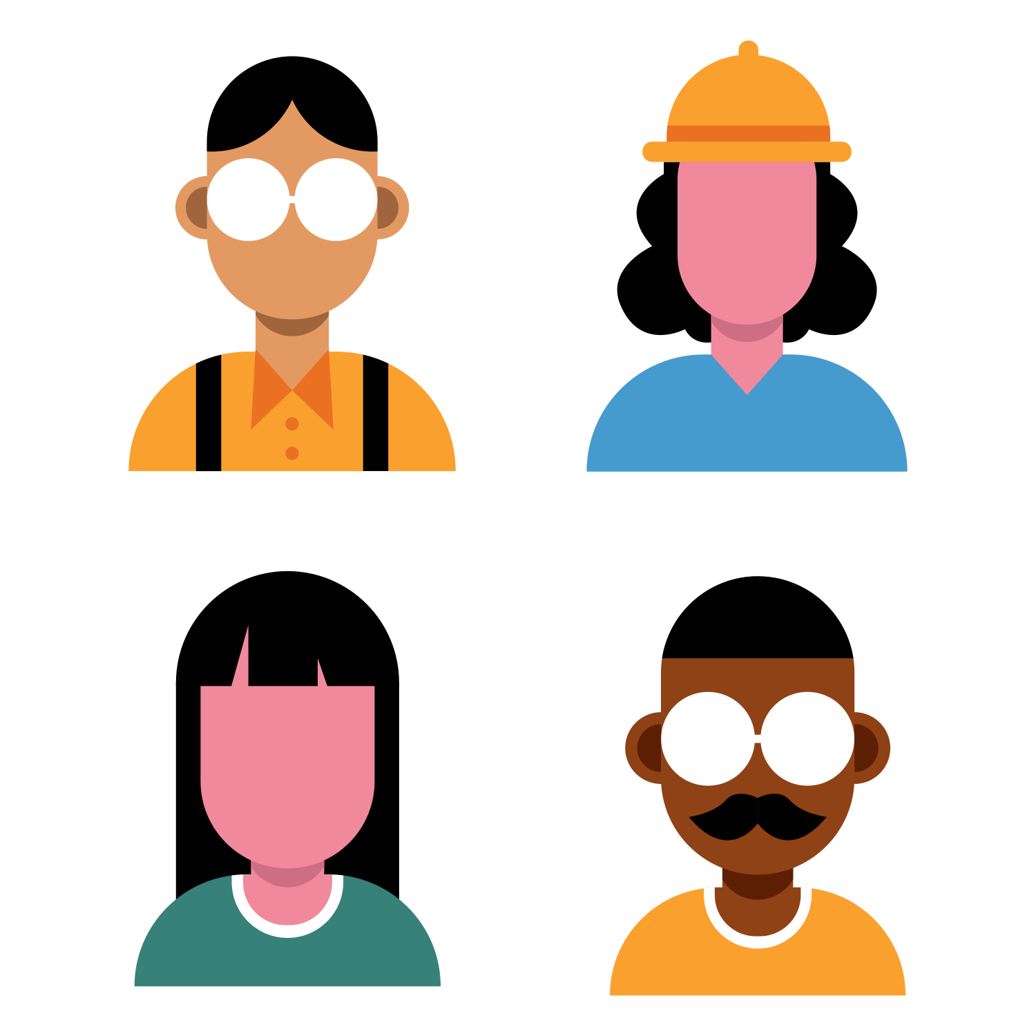 A group of people with different facial expressions