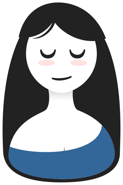 Una donna con gli occhi chiusi e gli occhi chiusi