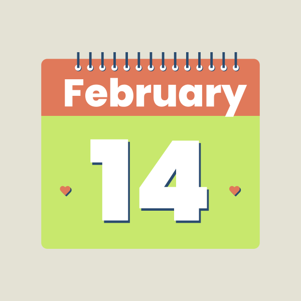 A calendar with the number 14 on it