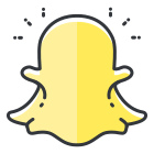 A yellow snap icon with a white background