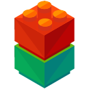 A stack of lego blocks sitting on top of each other