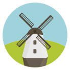 A picture of a windmill in a field
