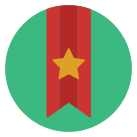 Un círculo verde con una estrella amarilla