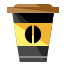 A cup of coffee with a brown lid