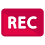 Un rectangle rouge avec le mot rec dessus