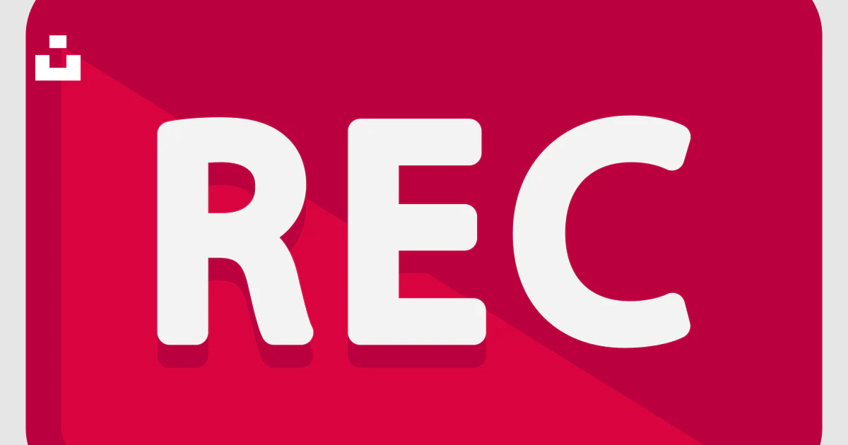 A red rectangle with the word rec on it vector – Free Illustration ...
