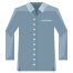 A blue shirt with buttons on the chest