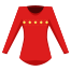 A women's long sleeved shirt with a geometric pattern