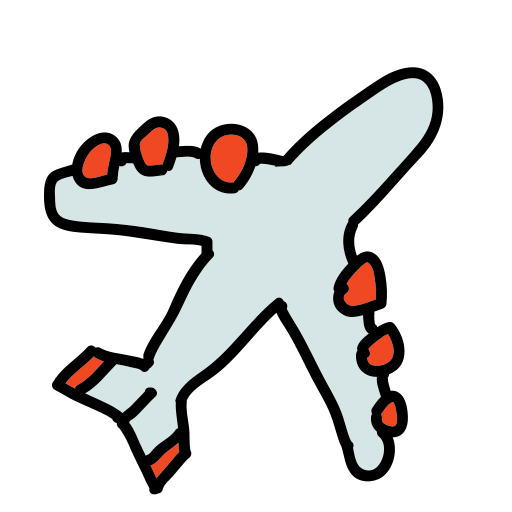 Un dibujo de un avión volando en el cielo