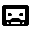 Ein schwarz-weißes Symbol einer Kassette