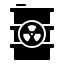 A black and white image of a barrel of oil