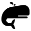 A black and white logo of a whale